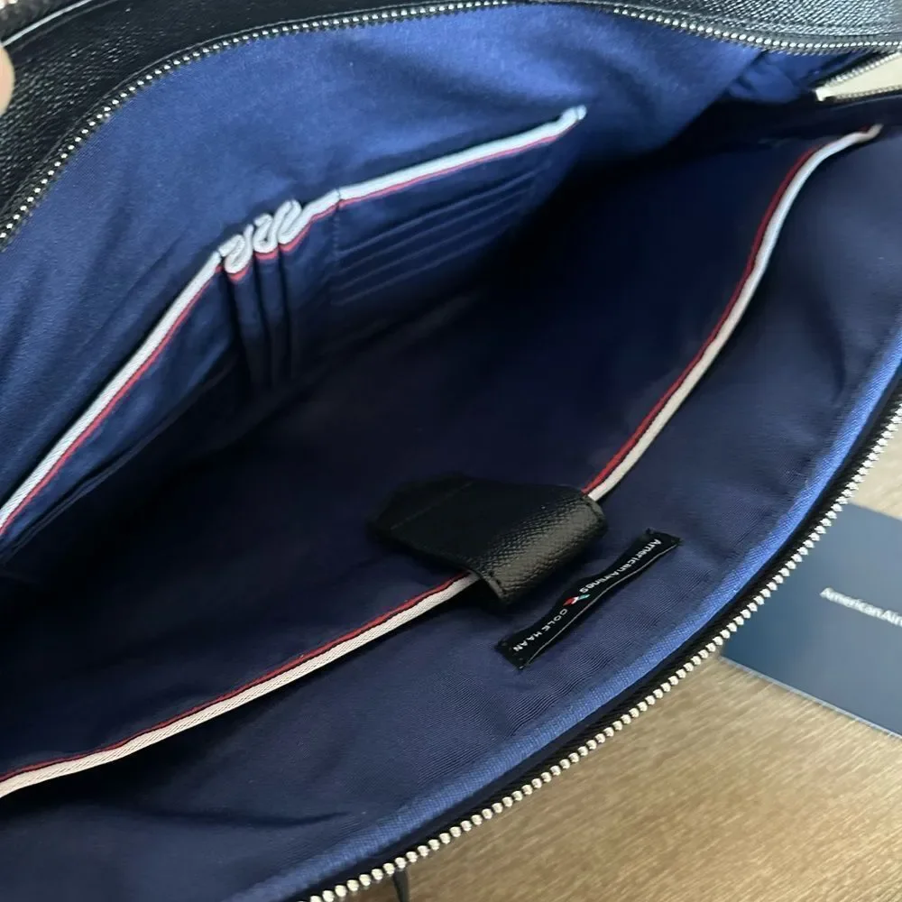 Cole Haan American Airlines Black Leather Travel Laptop Bag